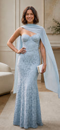 VESTIDO MAXI Encaje Baby blue